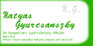 matyas gyurcsanszky business card