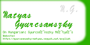 matyas gyurcsanszky business card